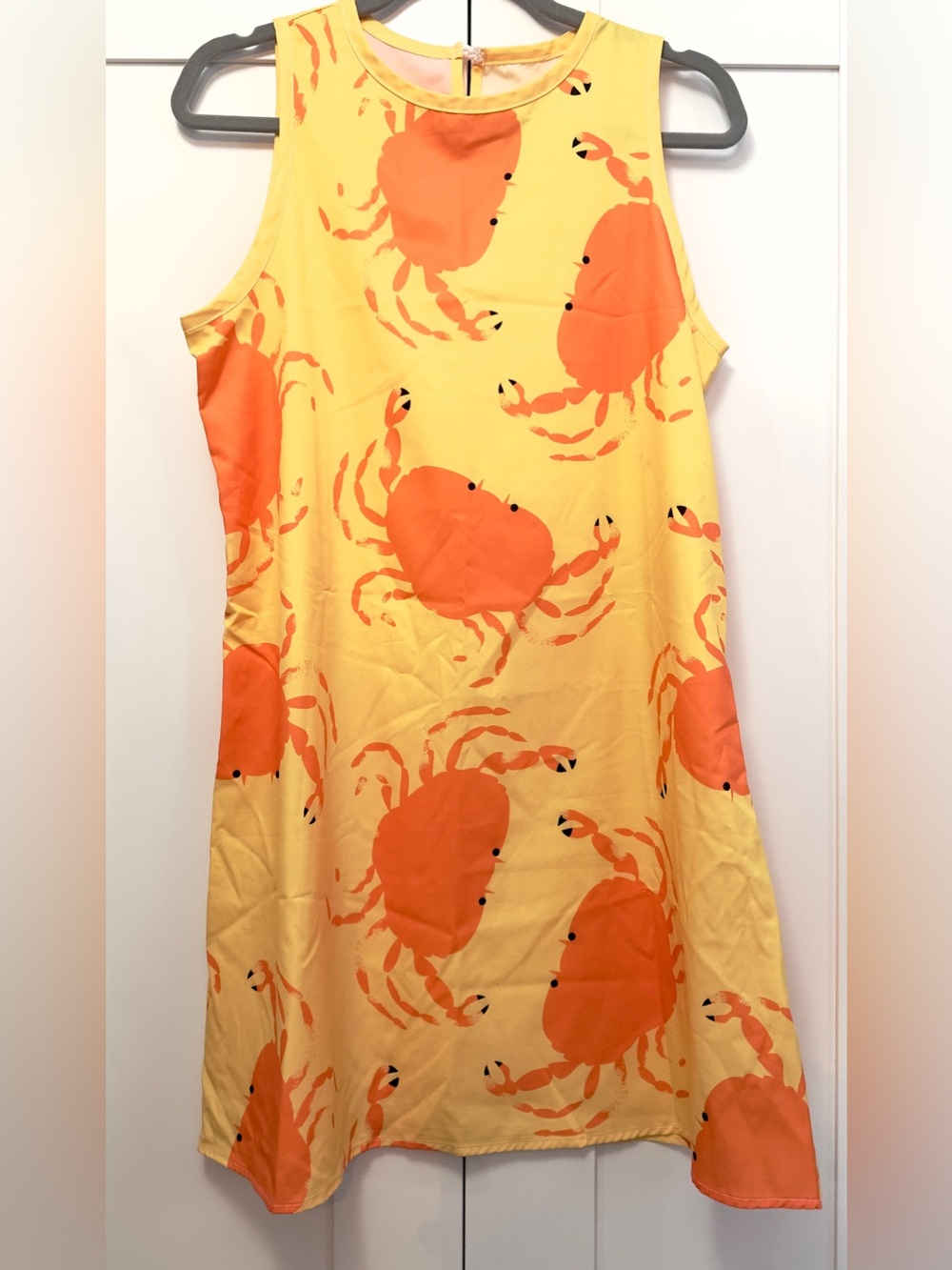 Crab Print A Line Sleeveless Flare Women’s Dress NEW!